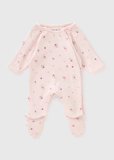 Prem Baby Pink Floral Sleepsuit (3-4lb)