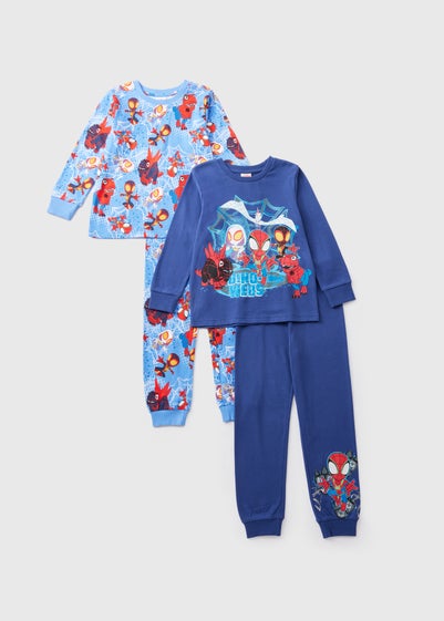 Disney 2 Pack Kids Blue Spidey Dino Pyjama Set (1-7yrs)