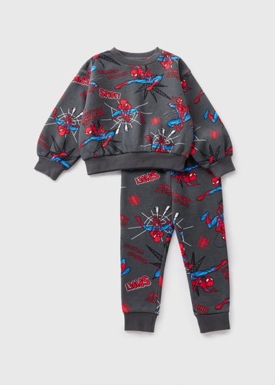 Marvel Kids Grey Spider-Man Sweatshirt & Joggers Set (1-7yrs)