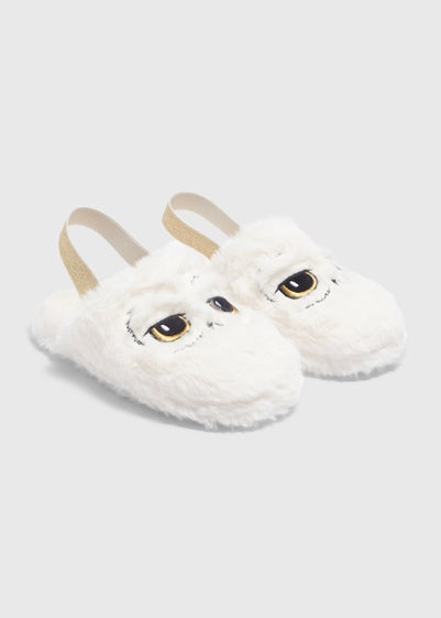 Harry Potter Kids White Hedwig Mule Slipper (Younger 10-Older 5)