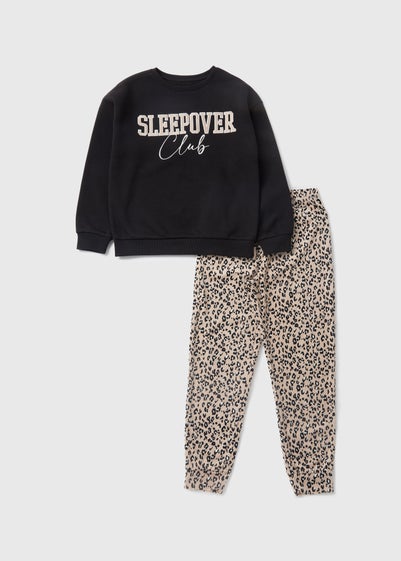 Girls Black Sleepover Club Sweatshirt Pyjama Set (7-13yrs)