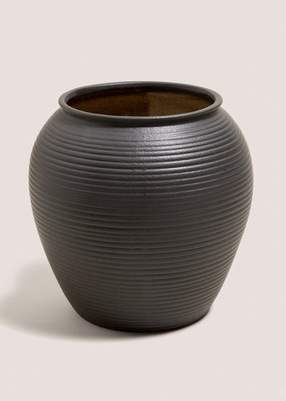 Black Ceramic Vase (20cm x 20cm x 19.5cm)