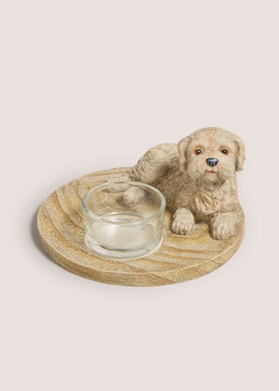 Cockapoo Wood Tealight Holder (12cm x 12xm x 7cm)