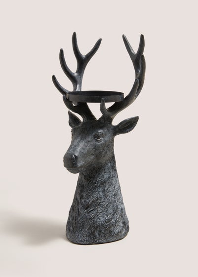 Winter Poem Black Stag Candle Holder