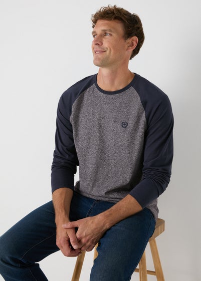 Navy Raglan Long Sleeve Top