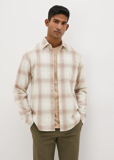 Ecru Check Flannel Shirt