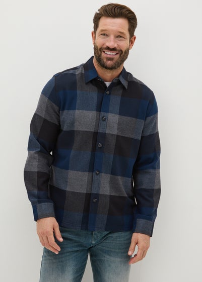 Navy Buffalo Check Shirt