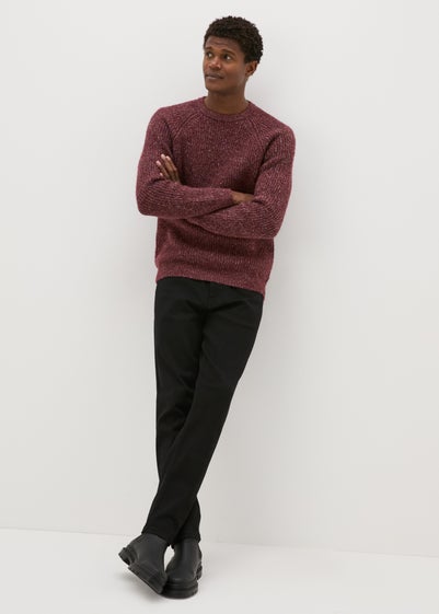 Burgundy Crewneck Knitted Jumper