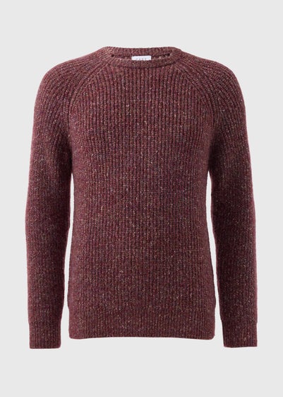 Burgundy Crewneck Knitted Jumper