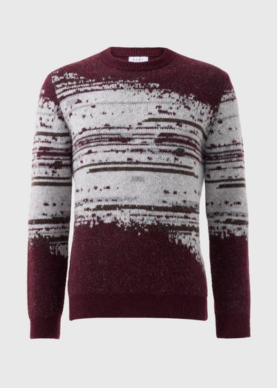 Burgundy Digital Print Jumper