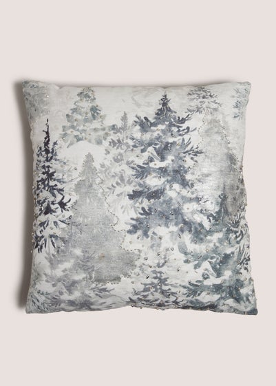 Wondrous Embellished Christmas Tree Cushion (43cm x 43cm)