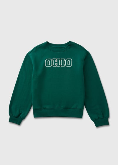 Boys Green Ohio Crewneck Sweatshirt (7-15yrs)