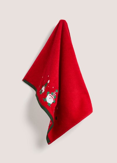 Christmas Red Gnome Hand Towel