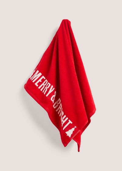 Red Slogan Christmas Towel