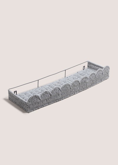 Grey Scallop Edge Shelf (60cm x 18cm x 10cm)