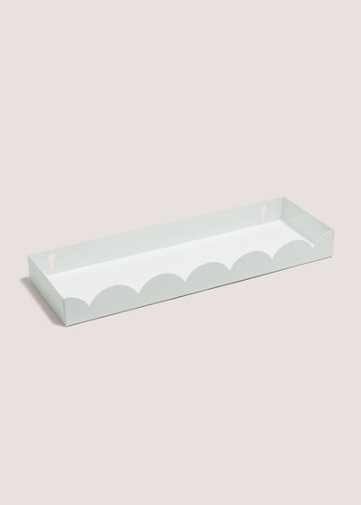 White Scallop Edge Metal Shelf (30cm x 10cm x 3.5cm)