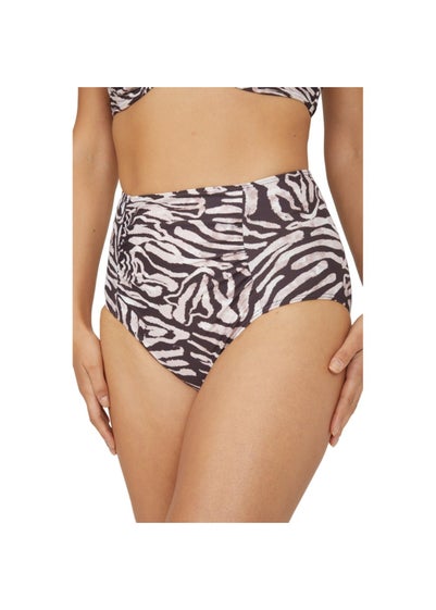 Gorgeous Black/White Zebra Print High Waist Bikini Bottoms - Size 8