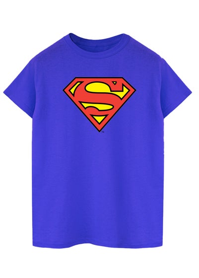 Superman Shield Royal Blue Printed T-Shirt