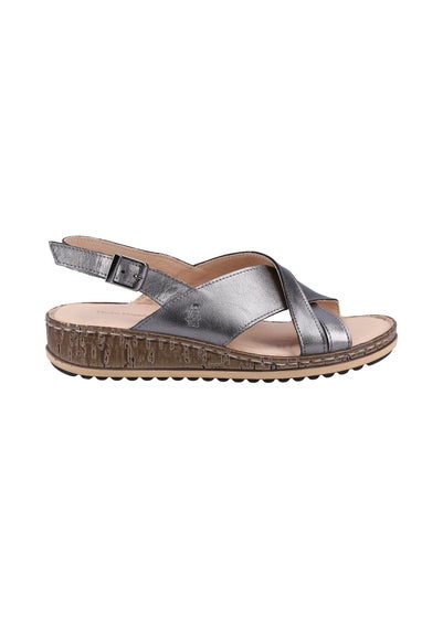 Hush Puppies Grey Elena Cross Over Wedge Sandal