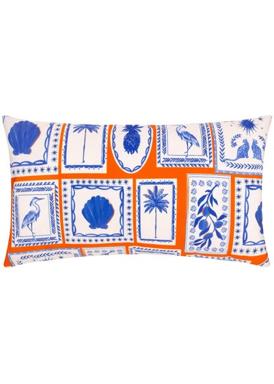 furn. Coral Frieze Filled Outdoor Cushions (30cm x 50cm x 8cm) - One Size