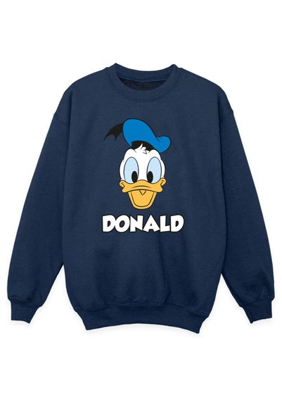 Disney Kids Navy Donald Duck Face Printed Sweatshirt (3-13 yrs)