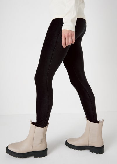 Black Velvet Cord Leggings