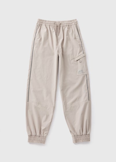 Boys Beige Parachute Cargo Trousers (7-15yrs)