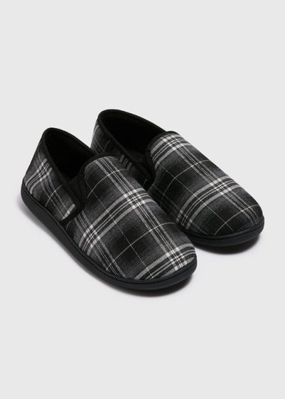 Black Check Slippers