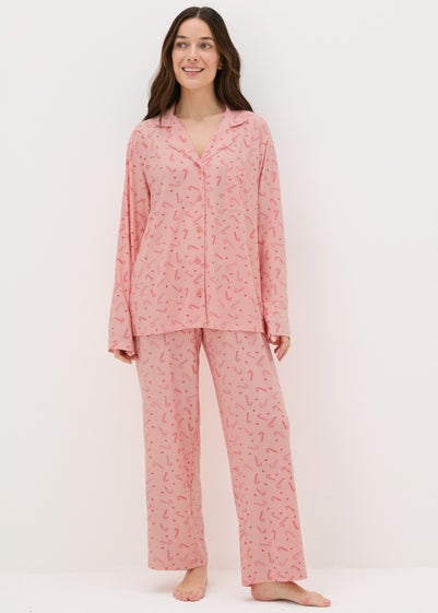 Pink Candy Cane Pyjama Set