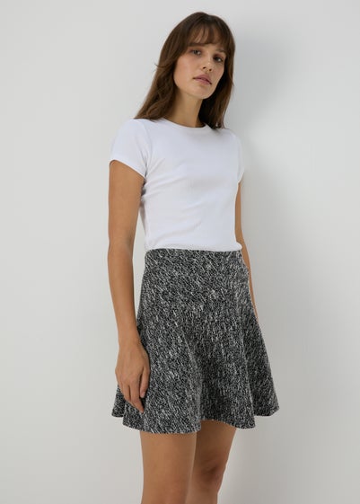 Black Boucle Mini Skirt