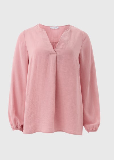 Pink V-Neck Blouse