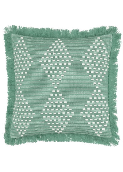 furn. Green Kadie PET Woven Outdoor Filled Cushion (45 x 45 x 8cm)