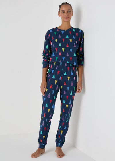 Navy Unisex Christmas Tree Pyjamas