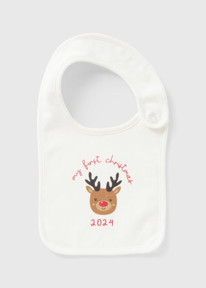 Baby Cream First Christmas Bib