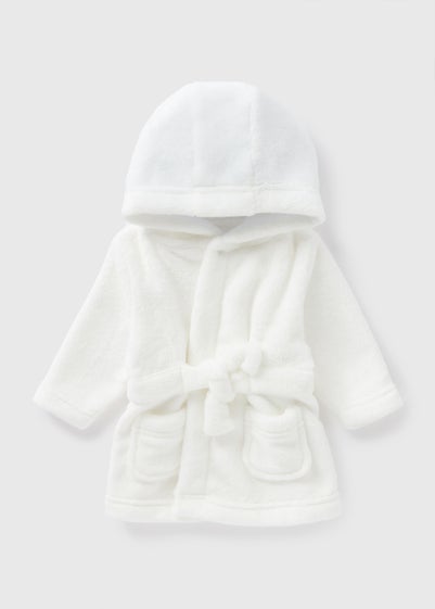 Baby White Soft Dressing Gown (Newborn-18mths)