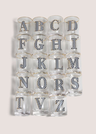 Mono Check Alphabet Glasses