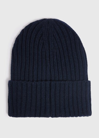 Navy Thick Ribbed Essential Beanie