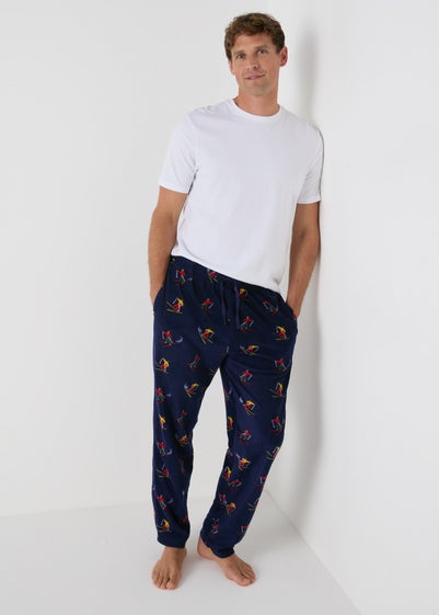 Navy Ski Microfleece Pyjama Bottoms