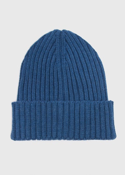 Blue Thick Rib Beanie