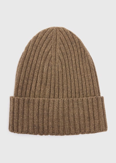 Brown Thick Ribbed Beanie