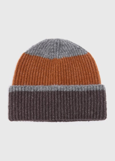 Rust Stripe Knitted Beanie