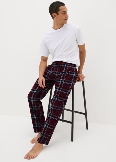 2 Pack Multicolour Check Brushed Pyjama Bottoms