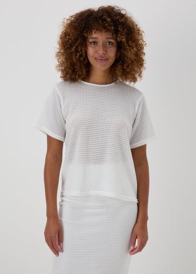 White Crochet T-Shirt