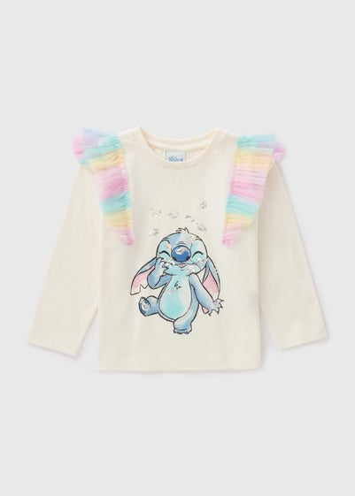 Disney Girls Cream Stitch Long Sleeve Top (1-7yrs)