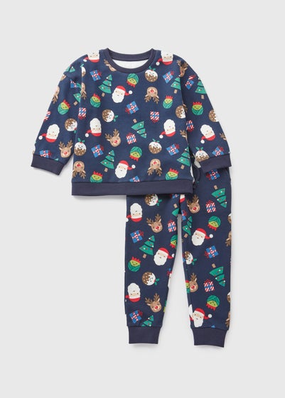 Christmas Kids Navy Sweatshirt & Jogging Bottoms Set (1-7yrs)