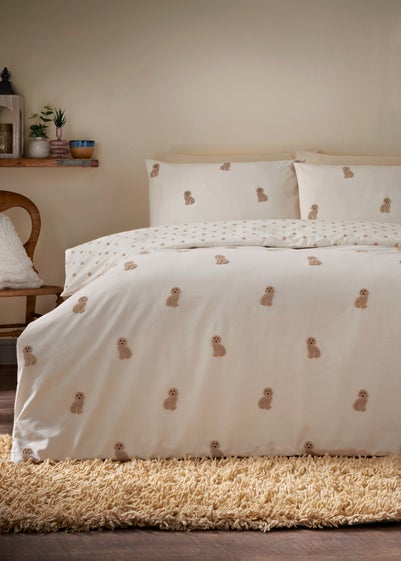 Cream Cockapoo Tufted Duvet Set