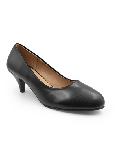 Where's That From Black Pu Shea Low Heel Court Pumps