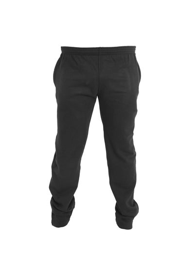 Duke Black Kingsize Albert Open Hem Jogging Bottoms