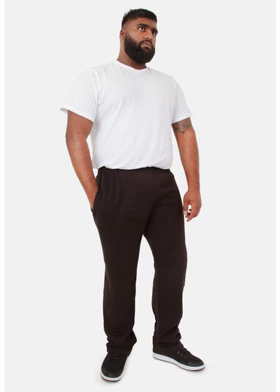 Duke Black Kingsize Albert Open Hem Jogging Bottoms