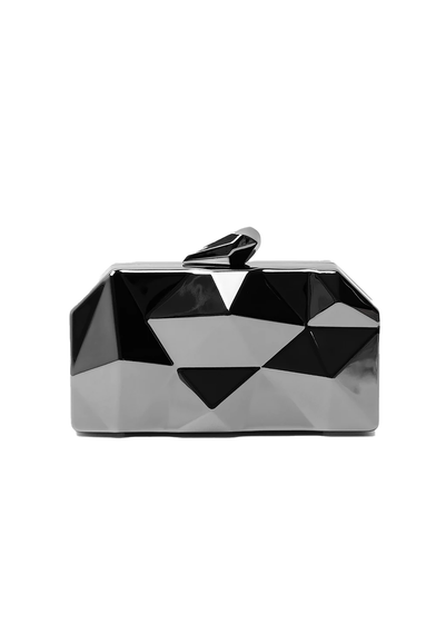 Where's That From Black Melanie Geometric Pattern Clutch Bag